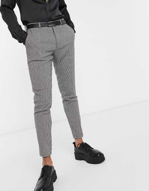 ASOS DESIGN - Superskinny nette broek met monochrome pied-de-poule