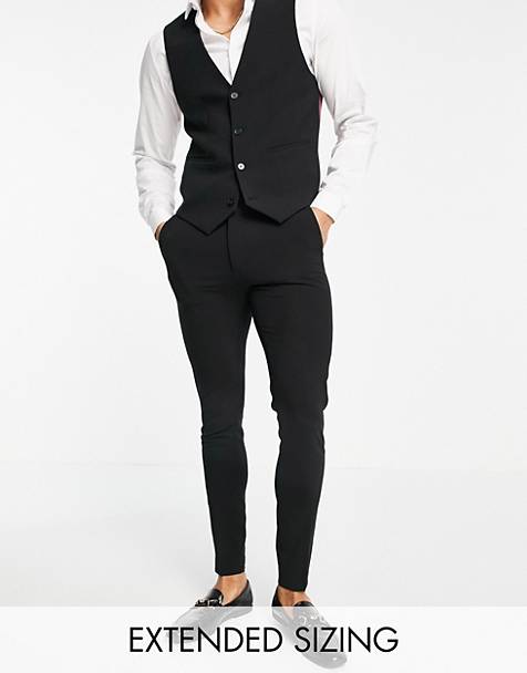 Heren Kleding voor voor Broeken pantalons en chinos voor Nette broeken H&M Cropped Wool-blend Jersey Trousers in het Zwart voor heren 