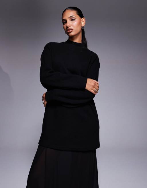 ASOS DESIGN supersoft 2-in-1 maxi dress with godet chiffon skirt in black, 4 of 4
