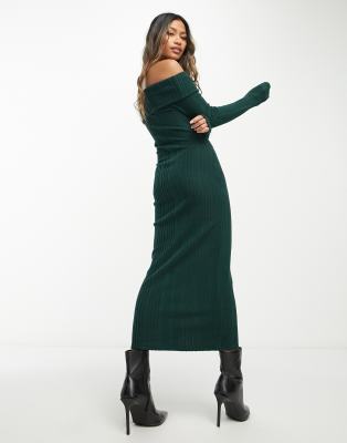 bottle green jumper dress