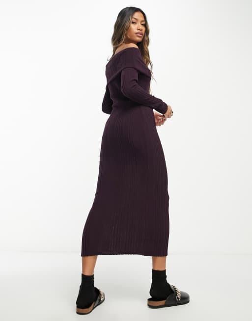 Bardot ribbed hot sale midi dress