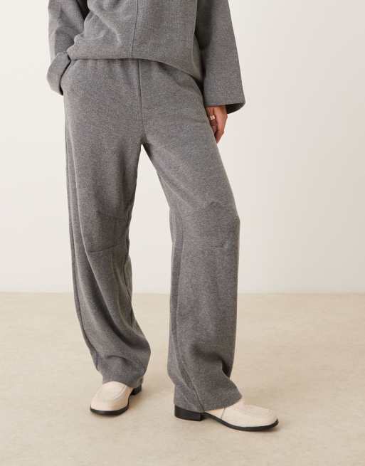 ASOS DESIGN Supersoft barrel leg sweatpants in charcoal heather - part of a set, 2 of 5