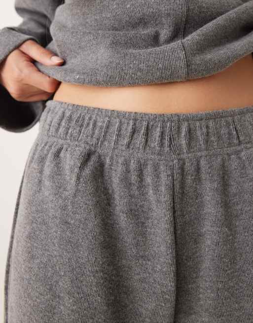 ASOS DESIGN Supersoft barrel leg sweatpants in charcoal heather - part of a set, 3 of 5