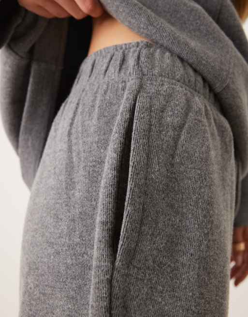 ASOS DESIGN Supersoft barrel leg sweatpants in charcoal heather - part of a set, 5 of 5