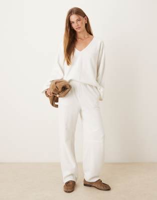 Asos Design Supersoft Barrel Leg Sweatpants In White