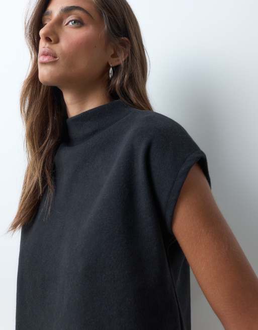 ASOS DESIGN supersoft boxy crop top in black, 4 of 5