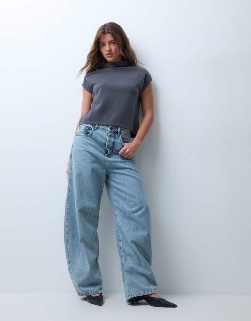 ASOS DESIGN supersoft boxy crop top in charcoal, 3 of 4