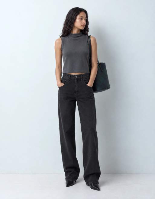 ASOS DESIGN supersoft boxy crop top in charcoal, 5 of 9