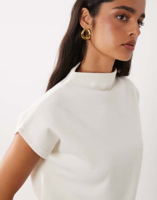 ASOS DESIGN supersoft boxy crop top in neutral, 2 of 4