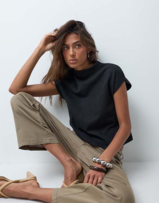 ASOS DESIGN supersoft boxy croptop i sort, 5 af 5