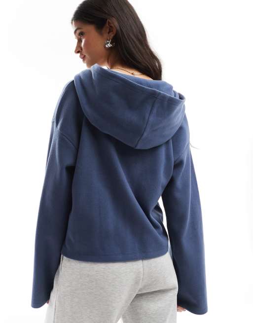 ASOS DESIGN supersoft boxy zip up hoodie in blue