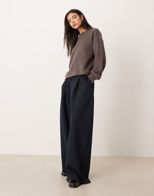 ASOS DESIGN supersoft brushed cinched D-ring detail top in brown