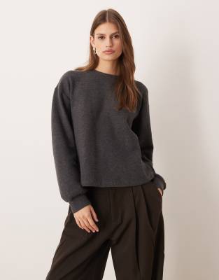 Asos Design Supersoft Brushed Cinched D-ring Detail Top In Gray