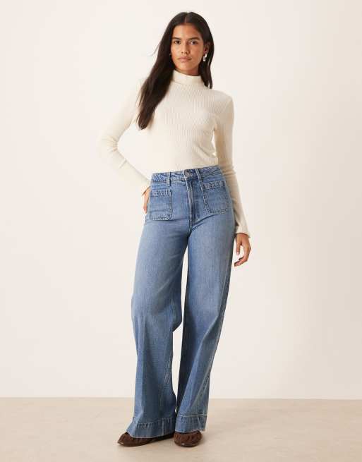 ASOS DESIGN supersoft brushed rib long sleeve roll neck top in white, 2 of 4