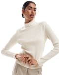 [ASOS DESIGN] ASOS DESIGN supersoft brushed rib roll neck jumper in winter white L Winter white