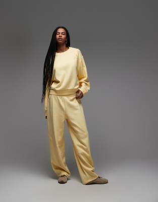 Asos Design Supersoft Button Shoulder Detailing Sweatshirt-yellow In Animal Print