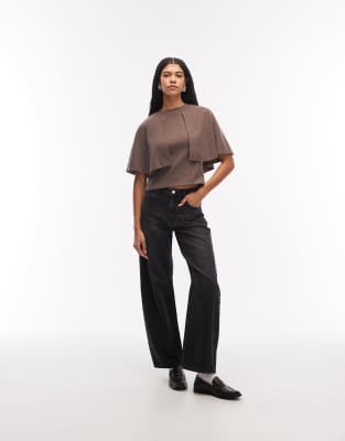 Asos Design Supersoft Cape Top In Multi