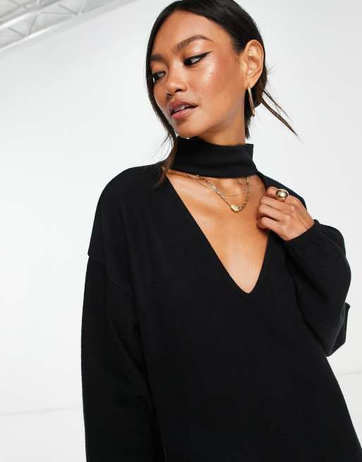 Jumper with choker on sale neck