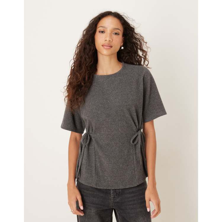 トップス theredthread S bicolor layered tops gray THEREDTHREAD / ザレッドスレッド】S bicolor layered tops