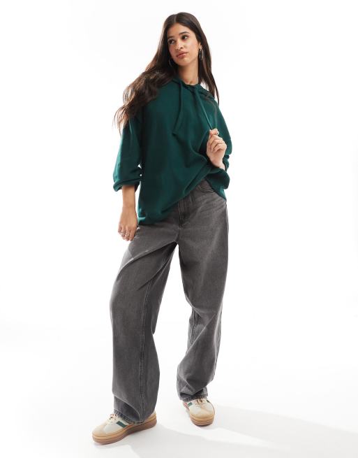 ASOS DESIGN supersoft co-ord oversized hoodie in dark green - DGREEN, 3 of 4