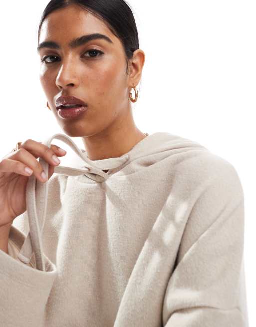 ASOS DESIGN supersoft co ord oversized hoodie in warm cream BEIGE