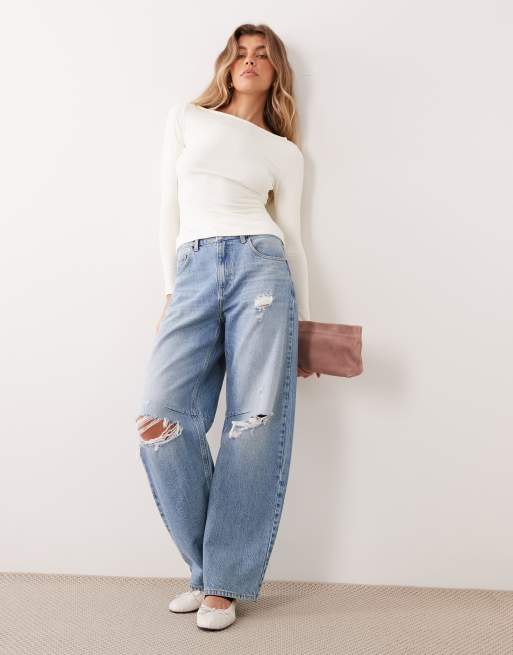 ASOS DESIGN supersoft crew neck long sleeve top in neutral, 3 of 4