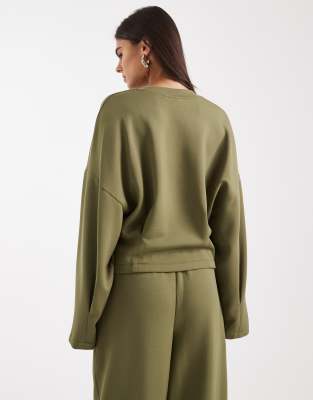 Asos Design Supersoft Cupro Sweatshirt With Seam Details In Green