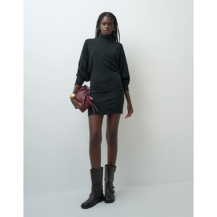 dresses with black converse ASOS DESIGN supersoft drape batwing mini dress in Size:Size 5-6 winter-blowout-sale Las Palmas Dress - Cotton canvas upper/Round toe/Lace