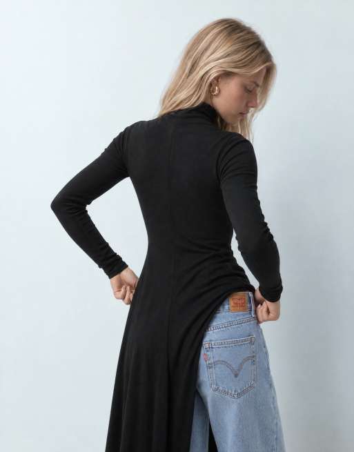 ASOS DESIGN supersoft drape maxi cape top in black, 7 of 10