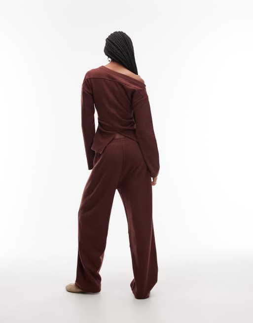 ASOS DESIGN supersoft extreme barrel leg jogger in chocolate, 5 of 5