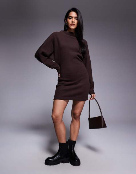 Brown Jumper Dresses & Brown Knit Dresses | Shop at ASOS