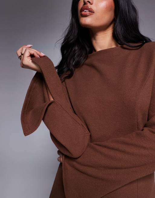 ASOS DESIGN supersoft grown on neck fit and flare mini dress