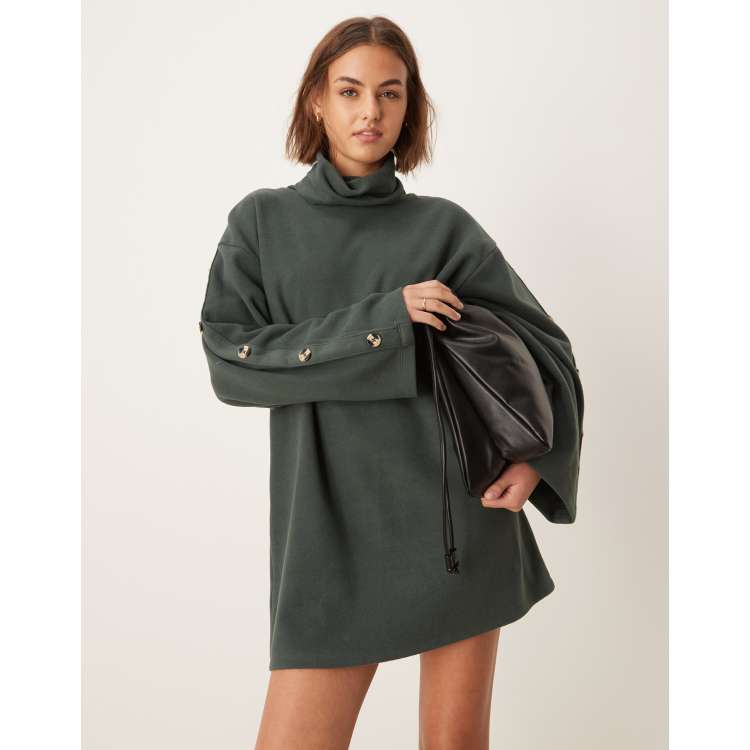 slim fit dress slacks Evelyn Cord Shift Dress-Green Fir main image 1
