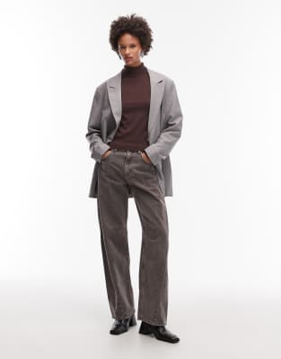 Asos Design Supersoft Knit Turtleneck Sweater In Brown