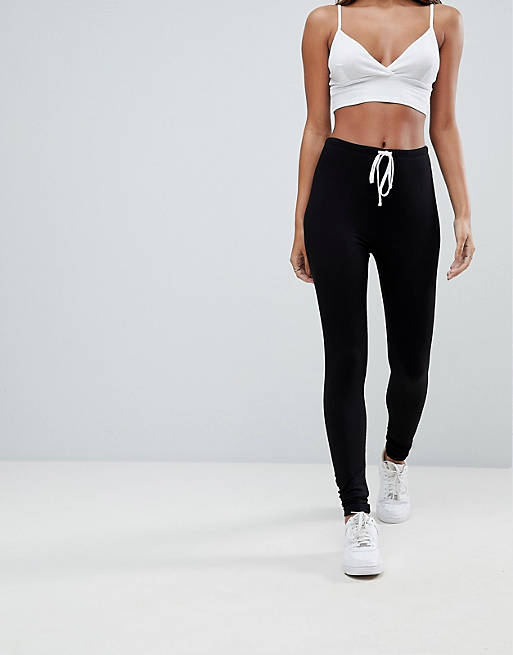 ASOS DESIGN supersoft leggings with drawcord