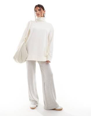 supersoft long line turtleneck in winter white - part of a set