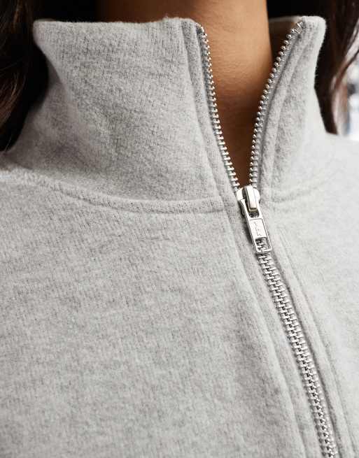 ASOS DESIGN supersoft long sleeve boxy crop half zip sweater