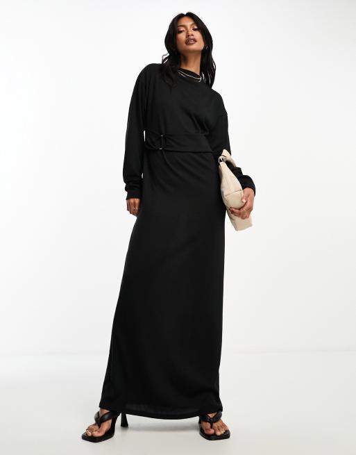 Asos long black clearance dress