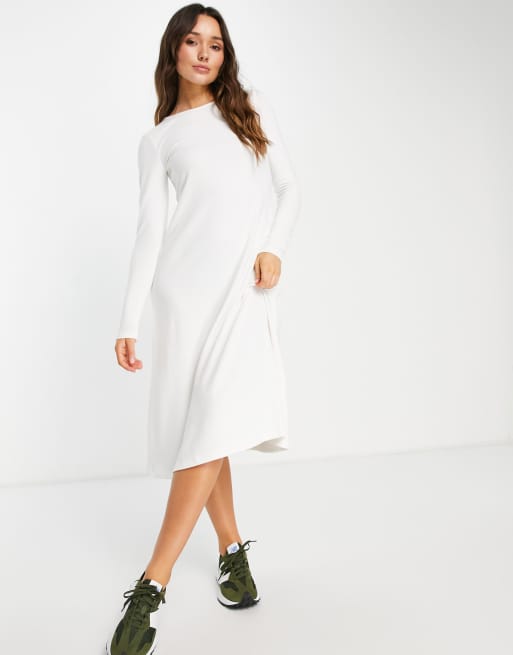 Asos white long sales sleeve dress