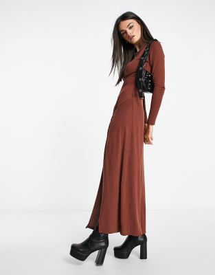 定期販売 エイソス ASOS DESIGN supersoft long sleeve wrap front