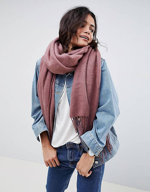 ASOS DESIGN supersoft long woven scarf with tassels