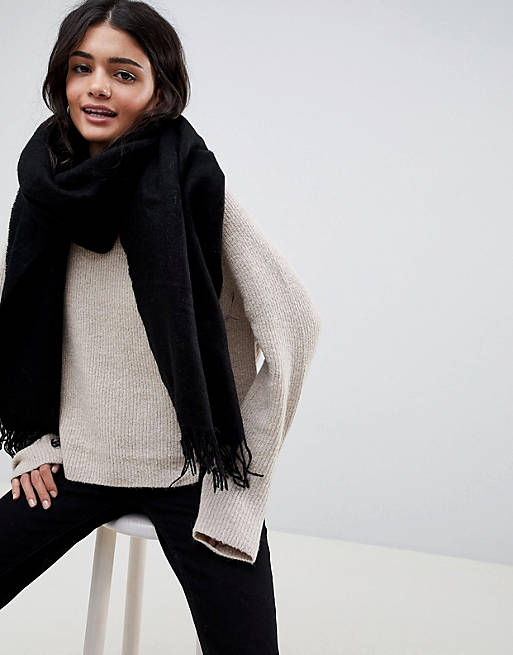 ASOS DESIGN supersoft long woven scarf with tassels