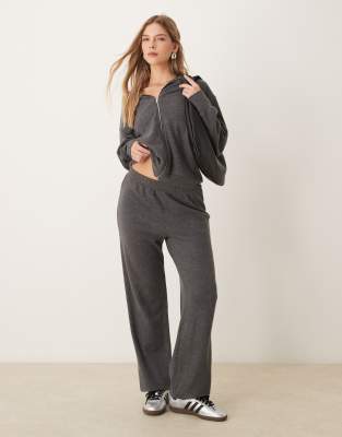 supersoft low rise cuffed sweatpants in gray heather - part of a set