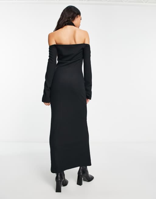 Black choker hot sale maxi dress