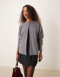 [ASOS DESIGN] ASOS DESIGN supersoft one button boxy cardigan in grey marl XS Grey marle