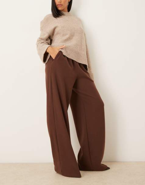 ASOS DESIGN Supersoft oversized barrell leg jogger in coffee - view 1