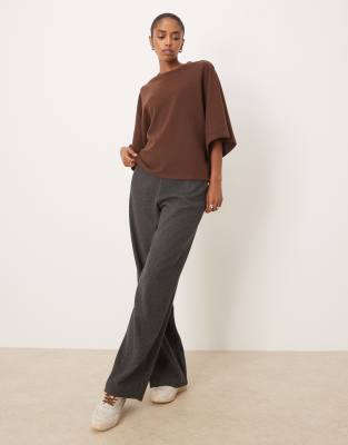 Asos Design Supersoft Oversized Cape T-shirt-multi In Brown