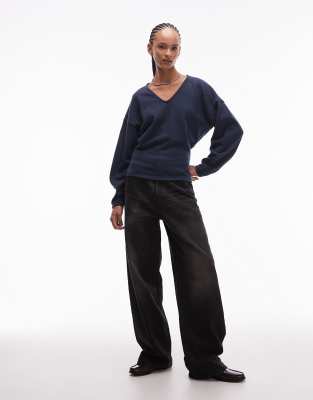 Asos Design Supersoft Oversized Slouchy Sweater In Blue