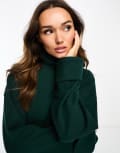 [ASOS DESIGN] ASOS DESIGN supersoft roll neck jumper with cuff detail in pine green (part of a set) L Forest green