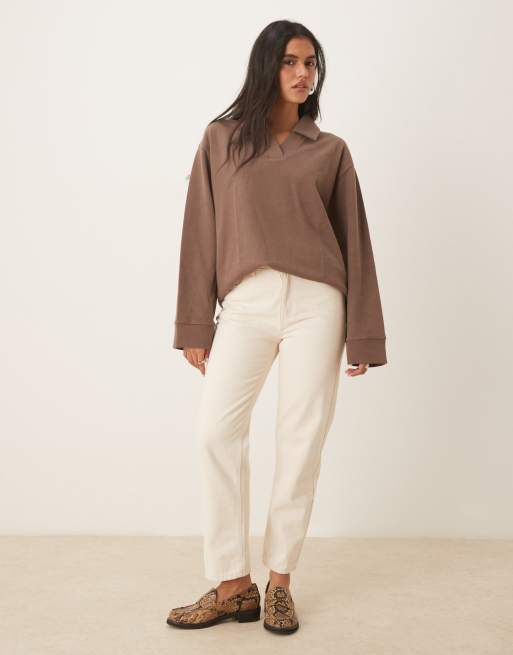 ASOS DESIGN Supersoft rugby collar long sleeve tee - BRONZE, 2 of 4